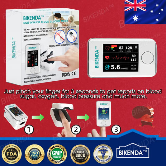 【Official Store】Bikenda™ Smart & Multifunctional Non-Invasive Blood Glucose Meter [99.9% Accuracy] - 🏥Recommended by St Vincent's Hospital