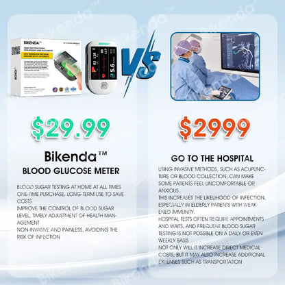 【OFFICIAL STORE】Bikenda™ Advanced Next-Gen Intelligent Multifunctional Non-Invasive Laser Blood Glucose Meter [99.9% Precision & Accuracy]