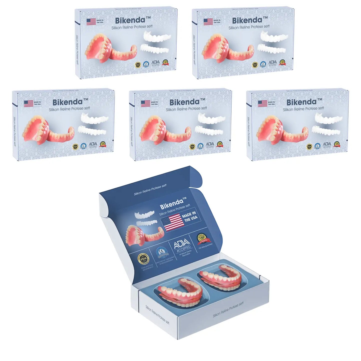 【𝑂𝐹𝐹𝐼𝐶𝐼𝐴𝐿 𝑆𝑇𝑂𝑅𝐸】Bikenda™ Premium Custom Silicone Denture Set(⏰Limited time discount Last 30 minutes⏰)