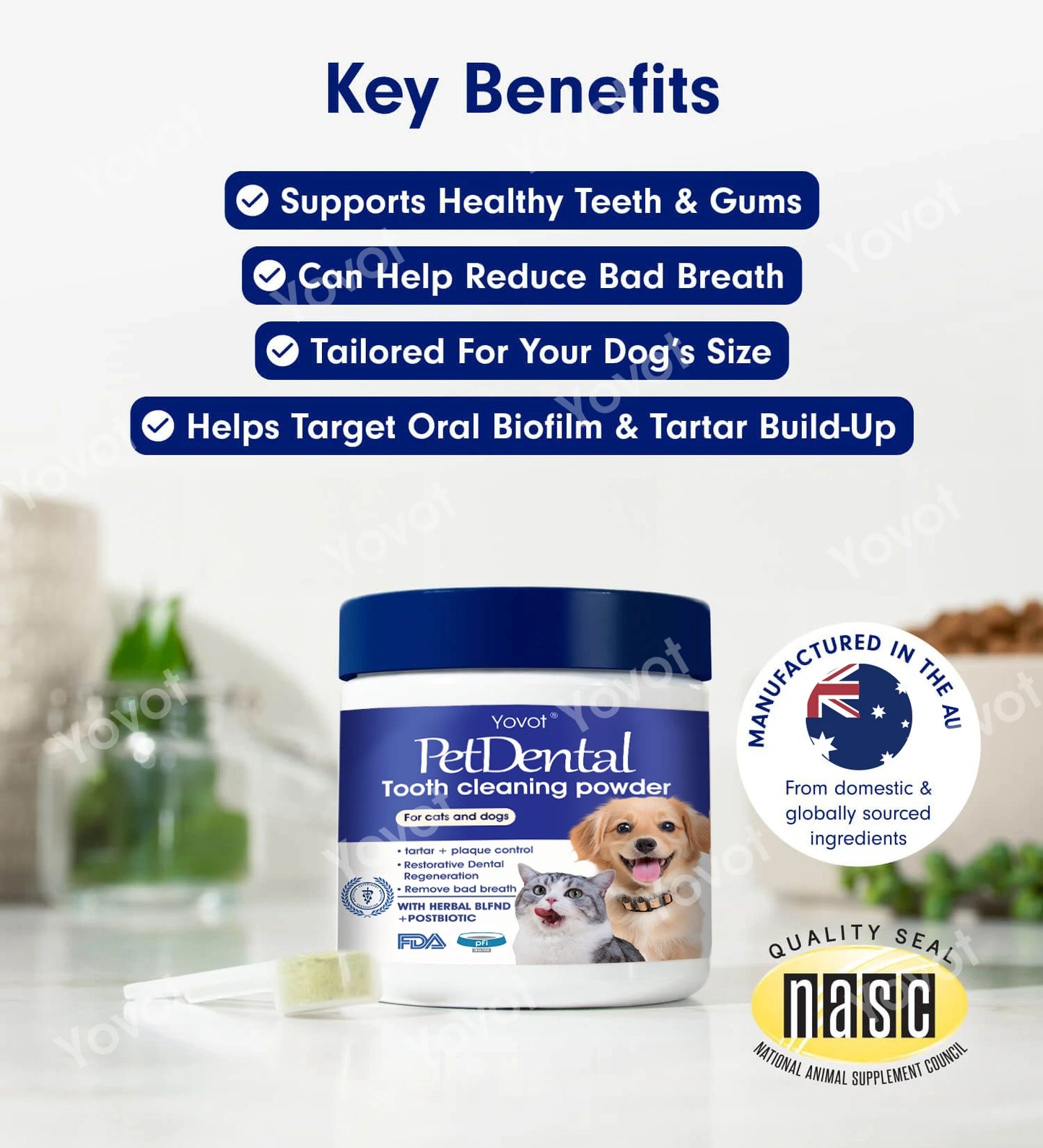 【OFFICIAL STORE】FINAL DAY SALE! 🔥 Save 70% - Yovot® Pet Dental Powder – the Aussie-approved way to freshen breath, regenerate teeth, and banish tartar for your cats & dogs (AVA Recommended)! 🐶🐱