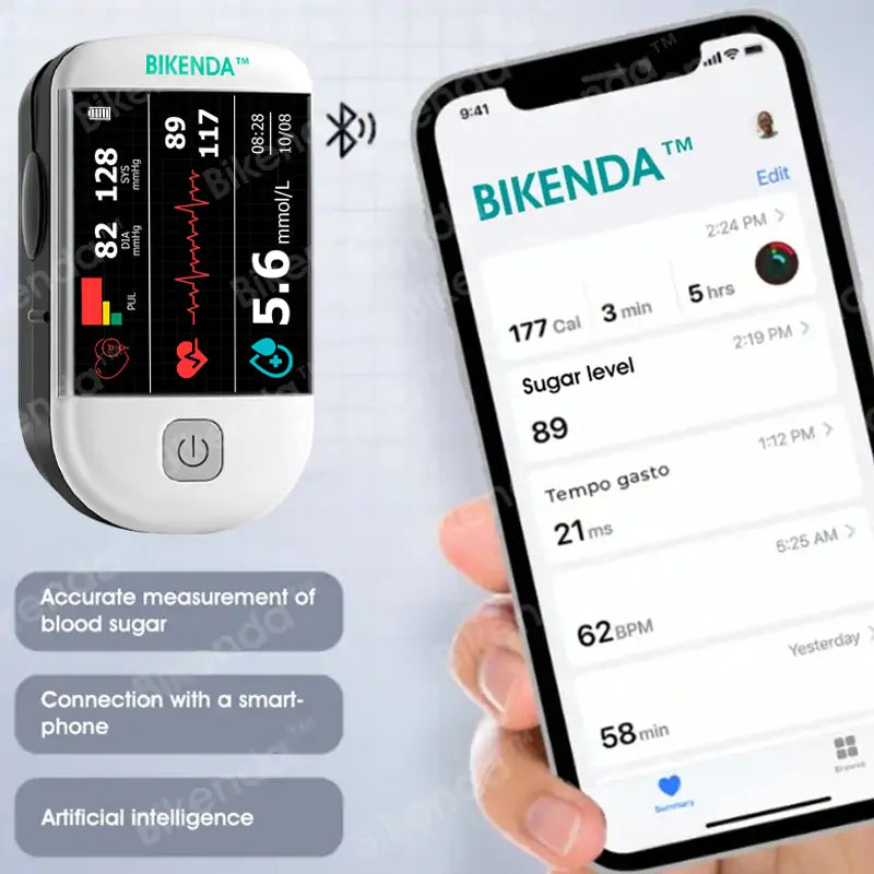 【OFFICIAL STORE】Bikenda™ Advanced Next-Gen Intelligent Multifunctional Non-Invasive Laser Blood Glucose Meter [99.9% Precision & Accuracy]